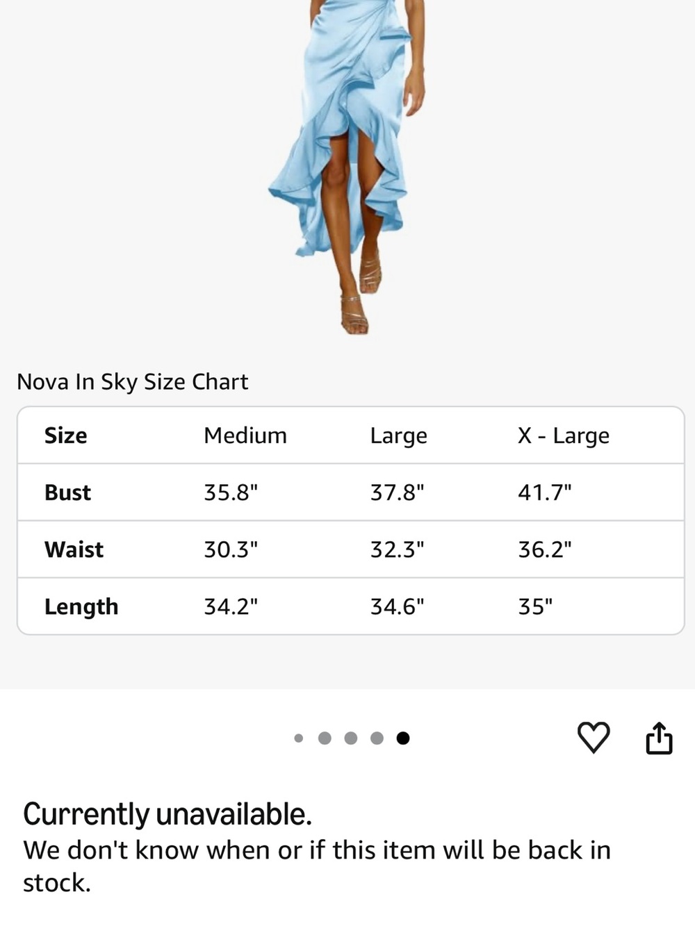Light Blue Satin Ruffle High-Low Dress - Picture 9 of 10